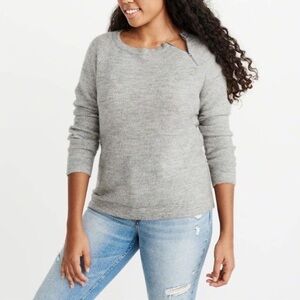 Abercrombie & Fitch Gray Crewneck Sweater Side Zipper Medium